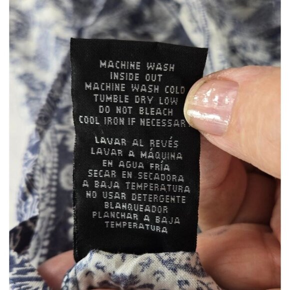 Romper Dress Midi Bule White Floral Geometric L by Hype Skort Vaca Beach Boho - Picture 10 of 15